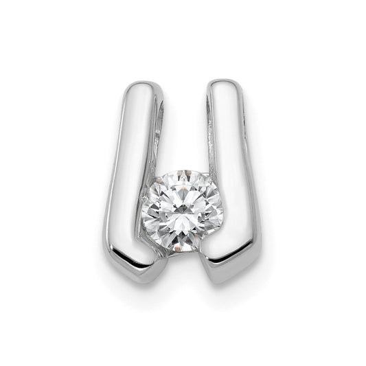14k White Gold A 3.75mm Diamond Slide
