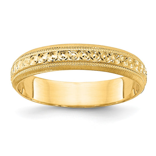 14k 3mm Design Etched Wedding Band