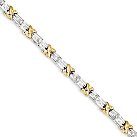 14k Two-tone Diamond Bracelet