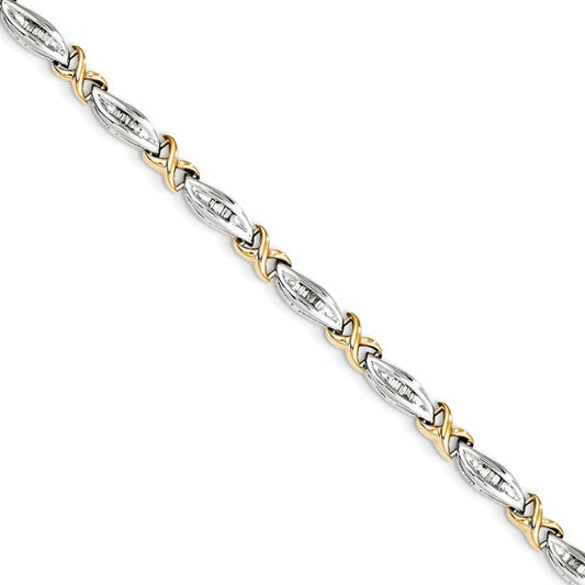 14k Two-tone Diamond Bracelet