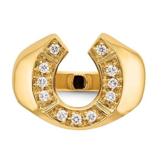 14k A Diamond Men's Horseshoe Ring