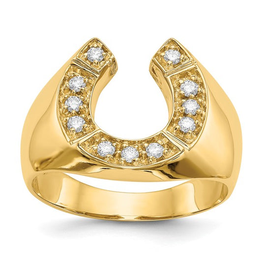 14k A Diamond Men's Horseshoe Ring