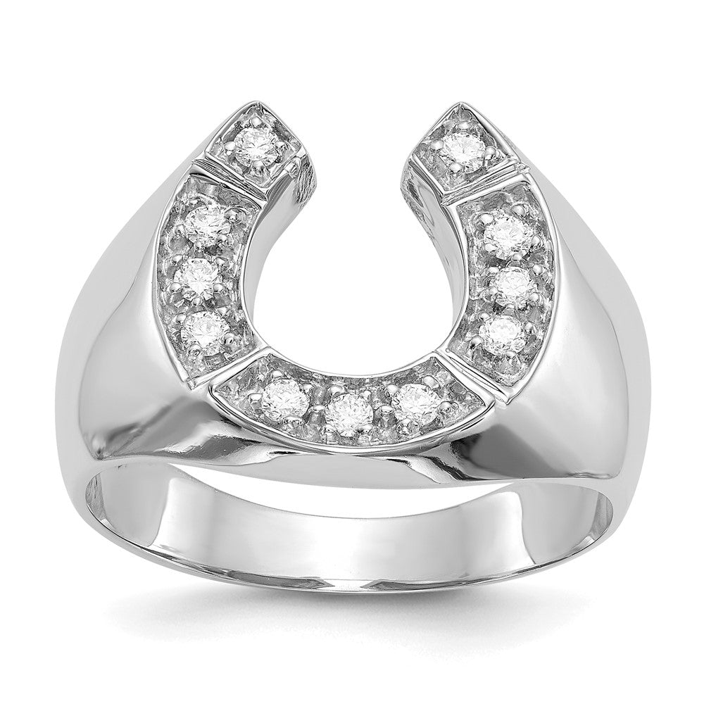 14k White Gold AAA Diamond men's ring