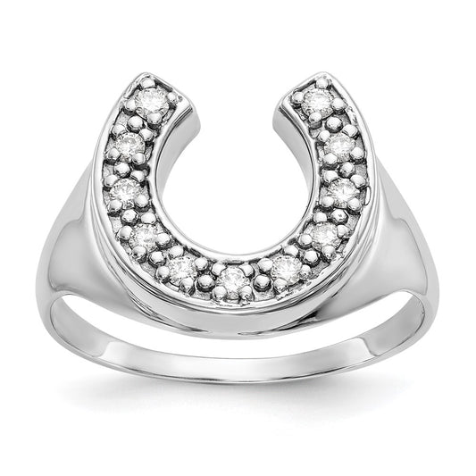 14k White Gold A Diamond men's ring