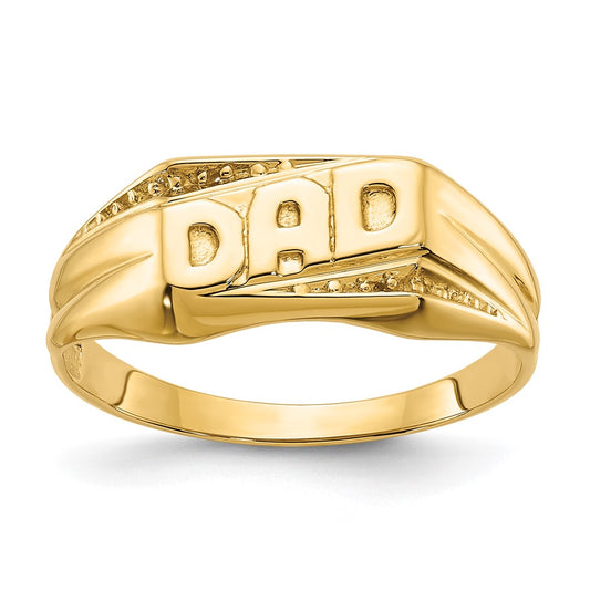 14k Polished Etched Edges Diamond DAD Ring Mounting