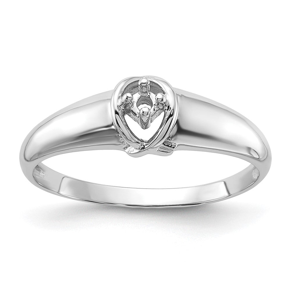 14k White Gold Polished .03ct. Diamond Ring Mounting
