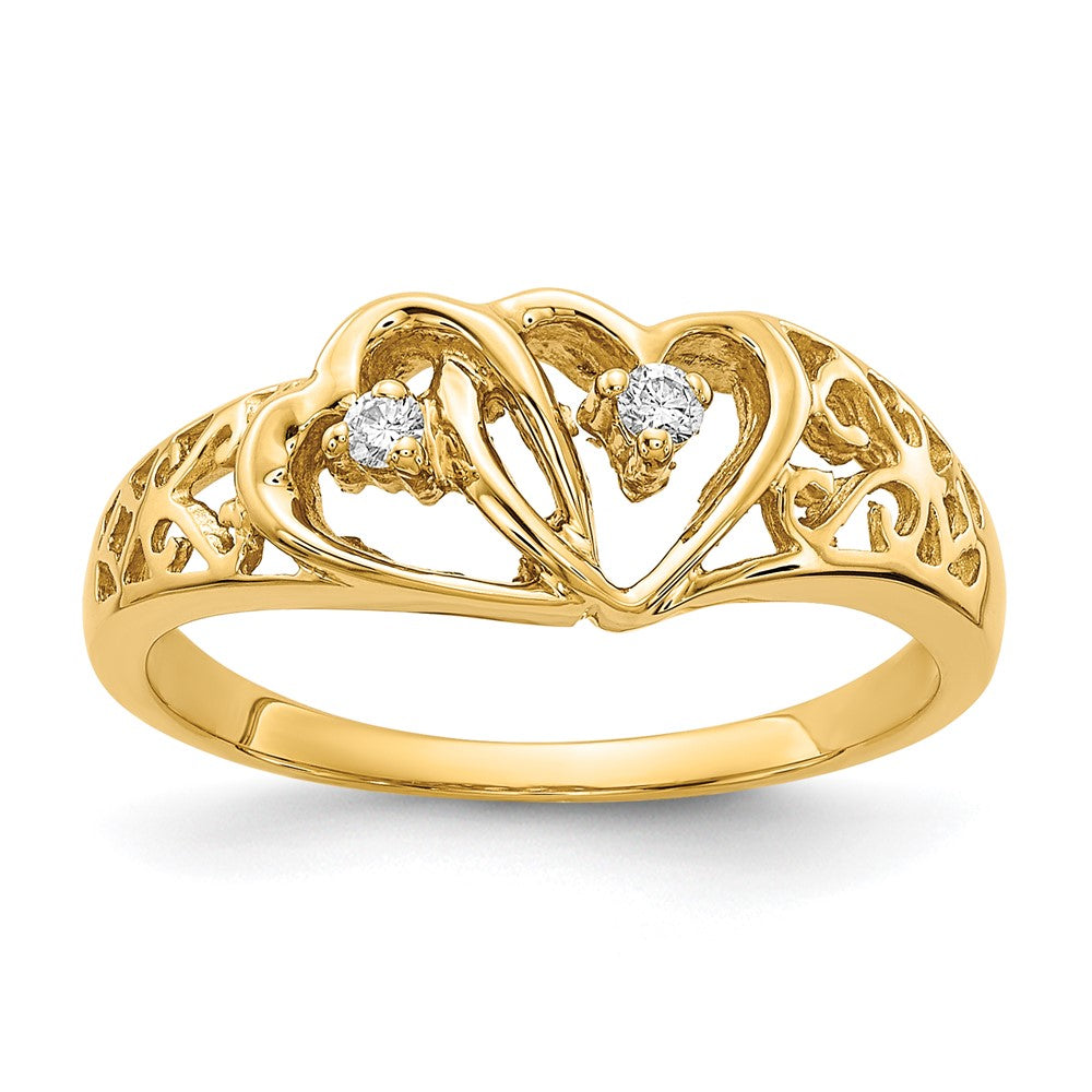 14k VS Diamond heart ring