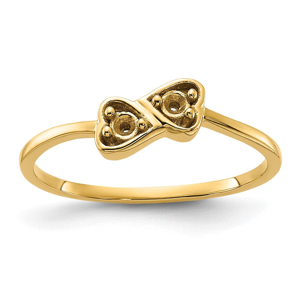 14k Polished .05ct. Diamond Heart Ring Mounting