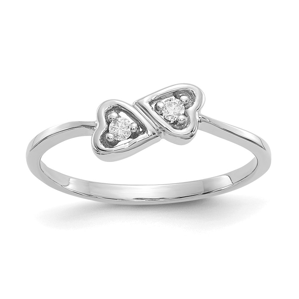 14k White Gold VS Diamond heart ring