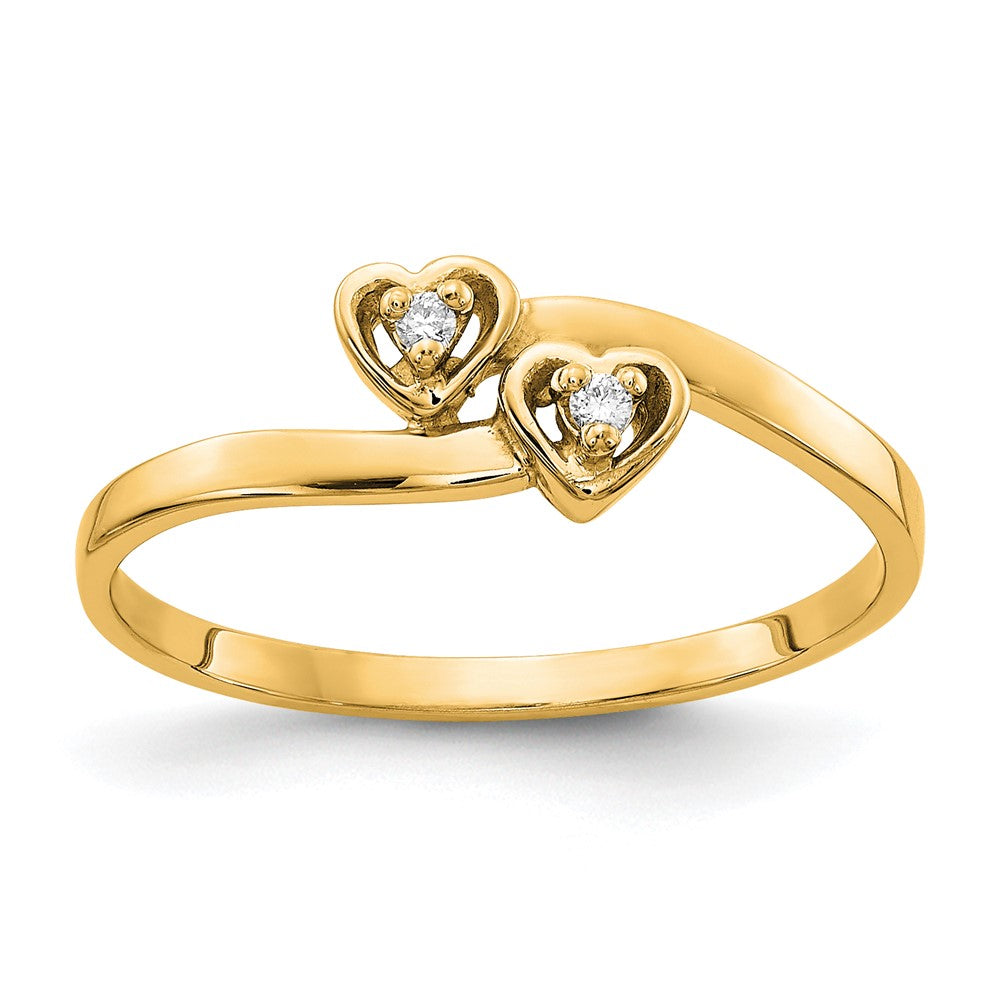 14K Polished .02ct. Diamond Heart Ring Mounting