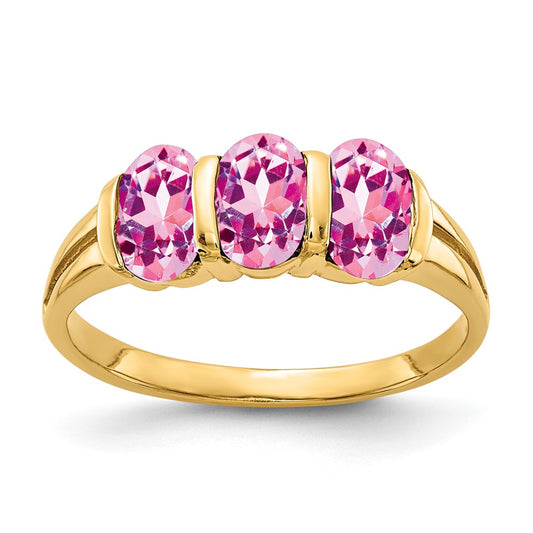 14k 6x4mm Oval Pink Sapphire ring