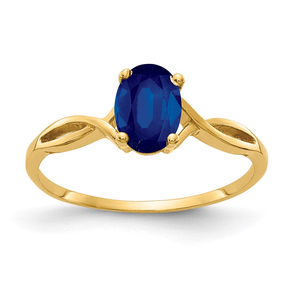 14k 7x5mm Oval Sapphire ring