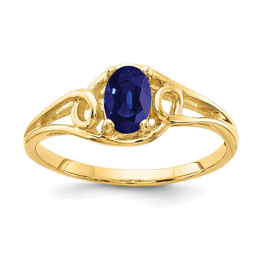 14k 6x4mm Oval Sapphire ring