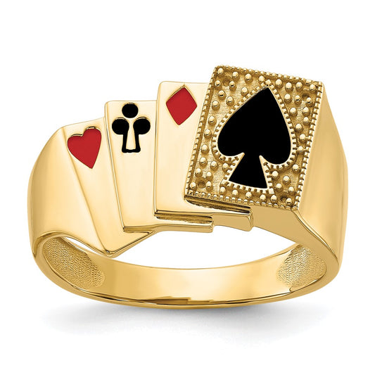 14k Poker Ring Mounting