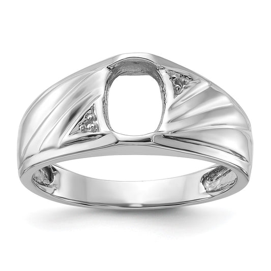 14k White Gold Mens Diamond and Onyx Ring Mounting