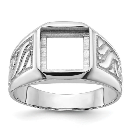 14k white men's onyx ring mounting