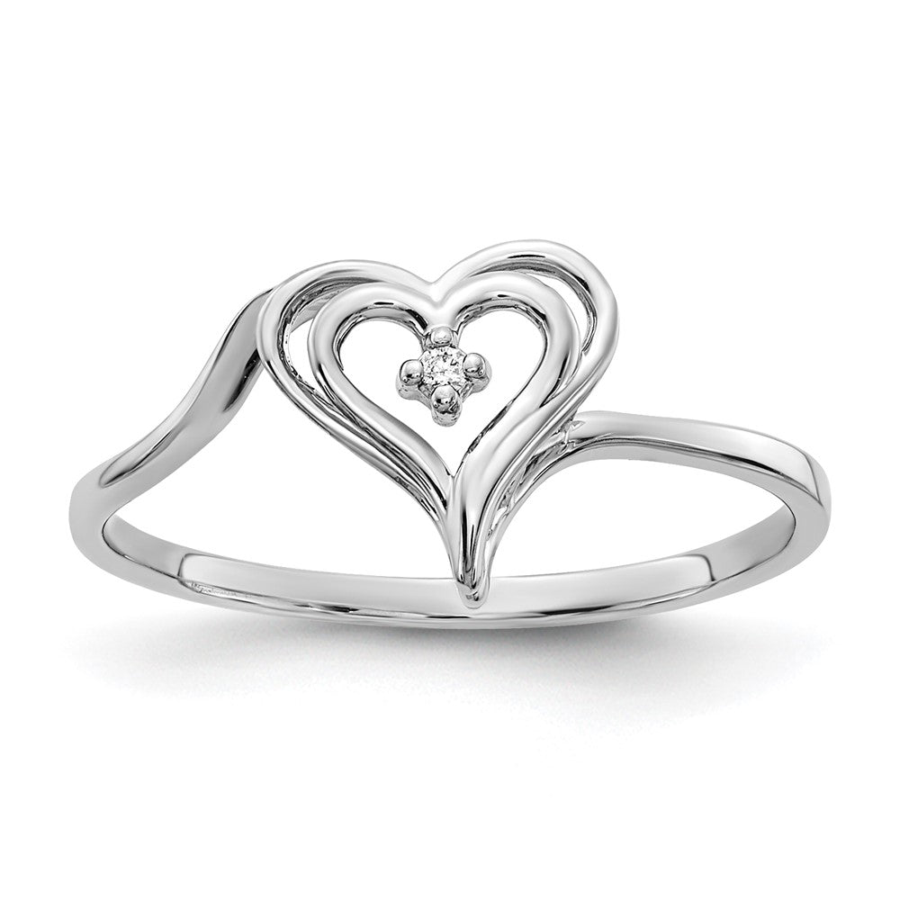 14k White Gold VS Diamond heart ring