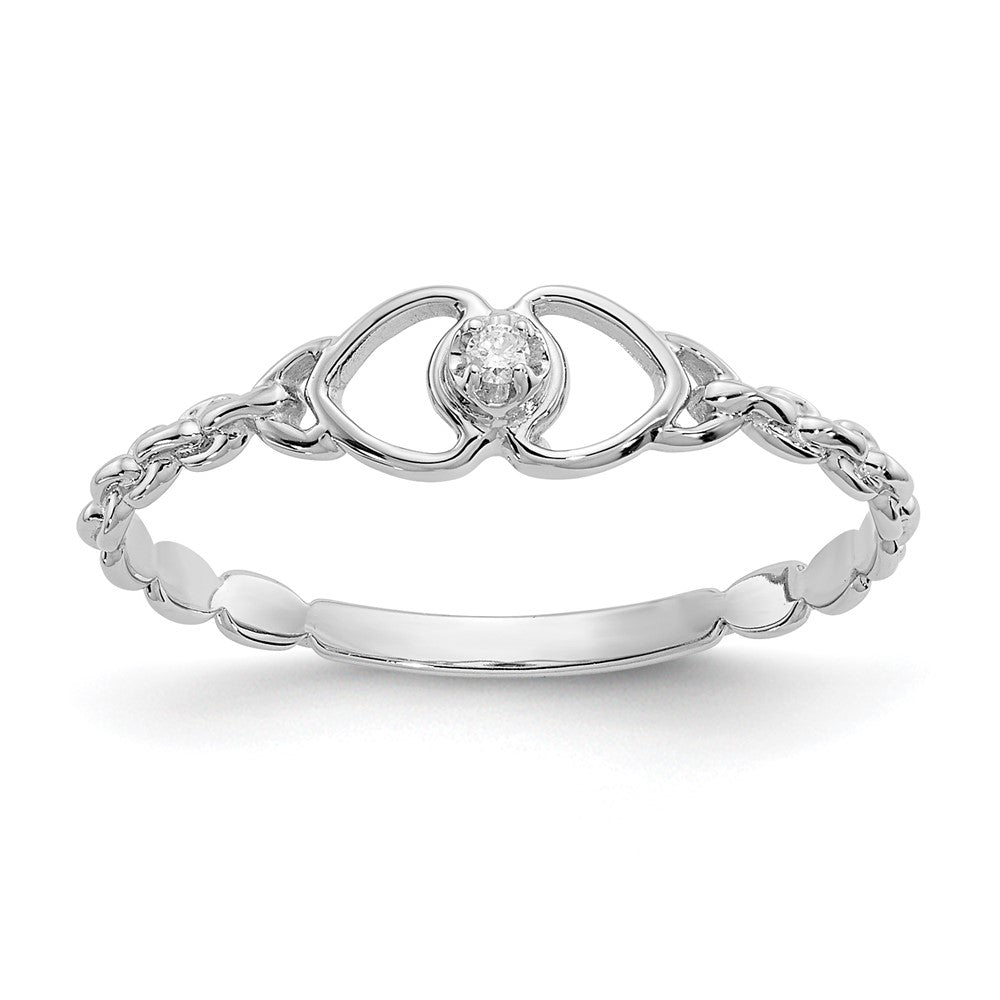 14k White Gold VS Diamond heart ring