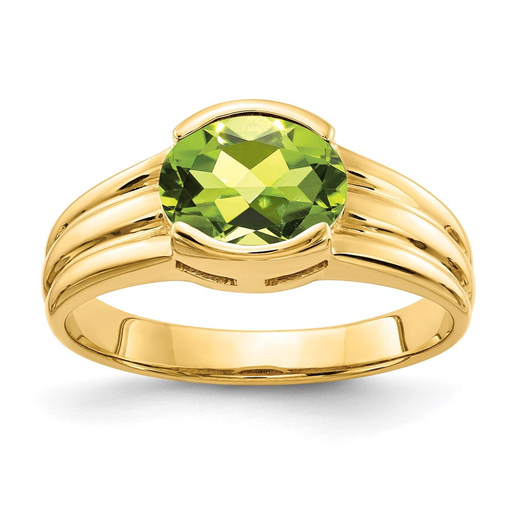 14k 8x6mm Oval Peridot ring
