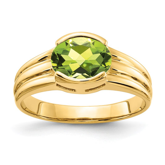 14k 8x6mm Oval Peridot ring