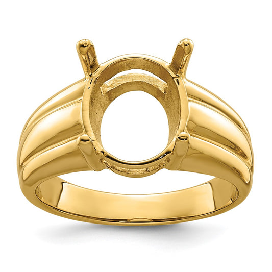 14k 12x10mm Oval Gemstone Ring Mounting