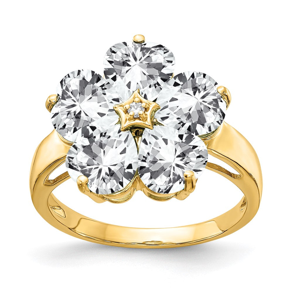 14k 6mm Heart Cubic Zirconia AAA Diamond ring