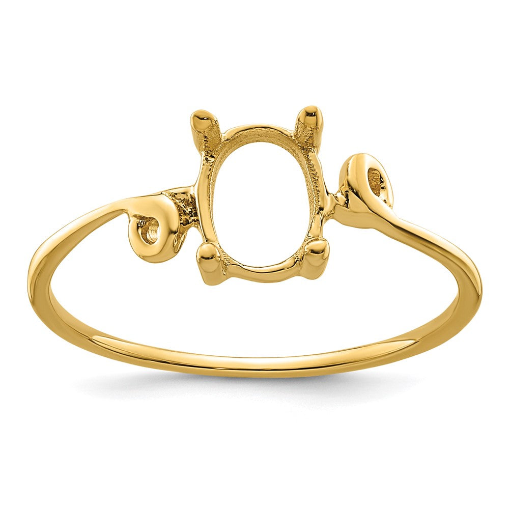 14k 7x5mm Oval Gemstone Ring Mounting