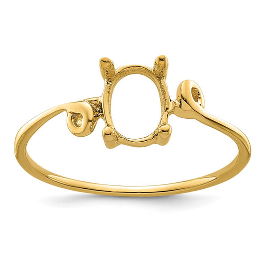 14k 7x5mm Oval Gemstone Ring Mounting