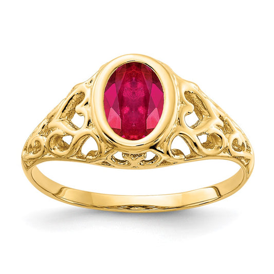 14k 7x5mm Oval Ruby ring