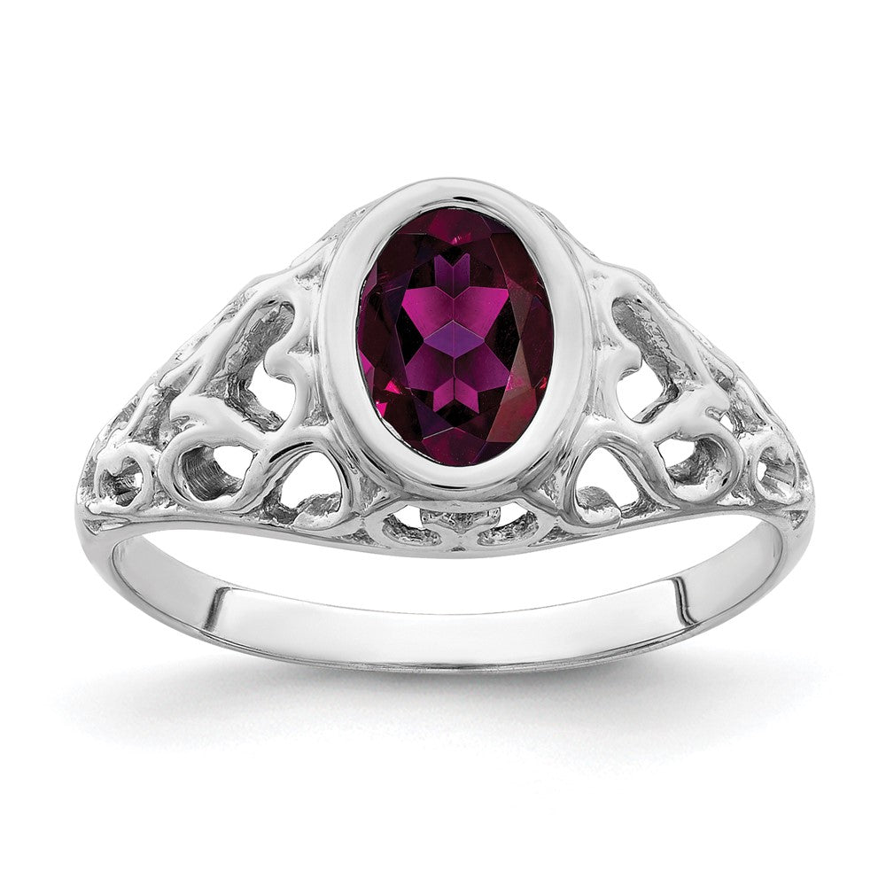 14k White Gold 7x5mm Oval Gemstone Ring Mounting