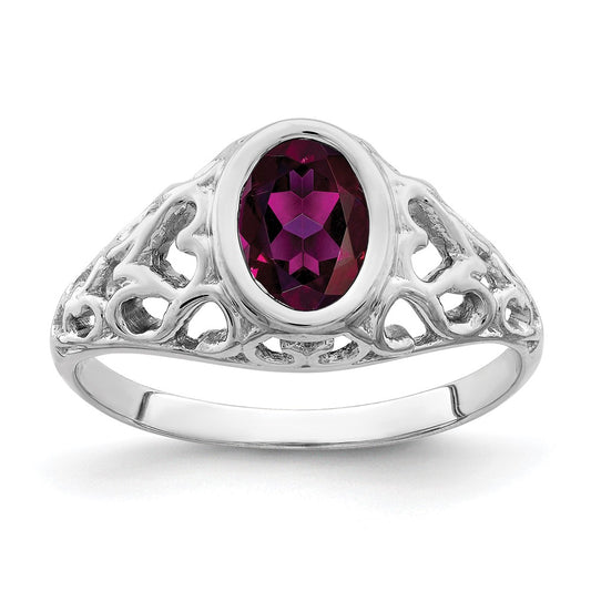 14k White Gold 7x5mm Oval Gemstone Ring Mounting