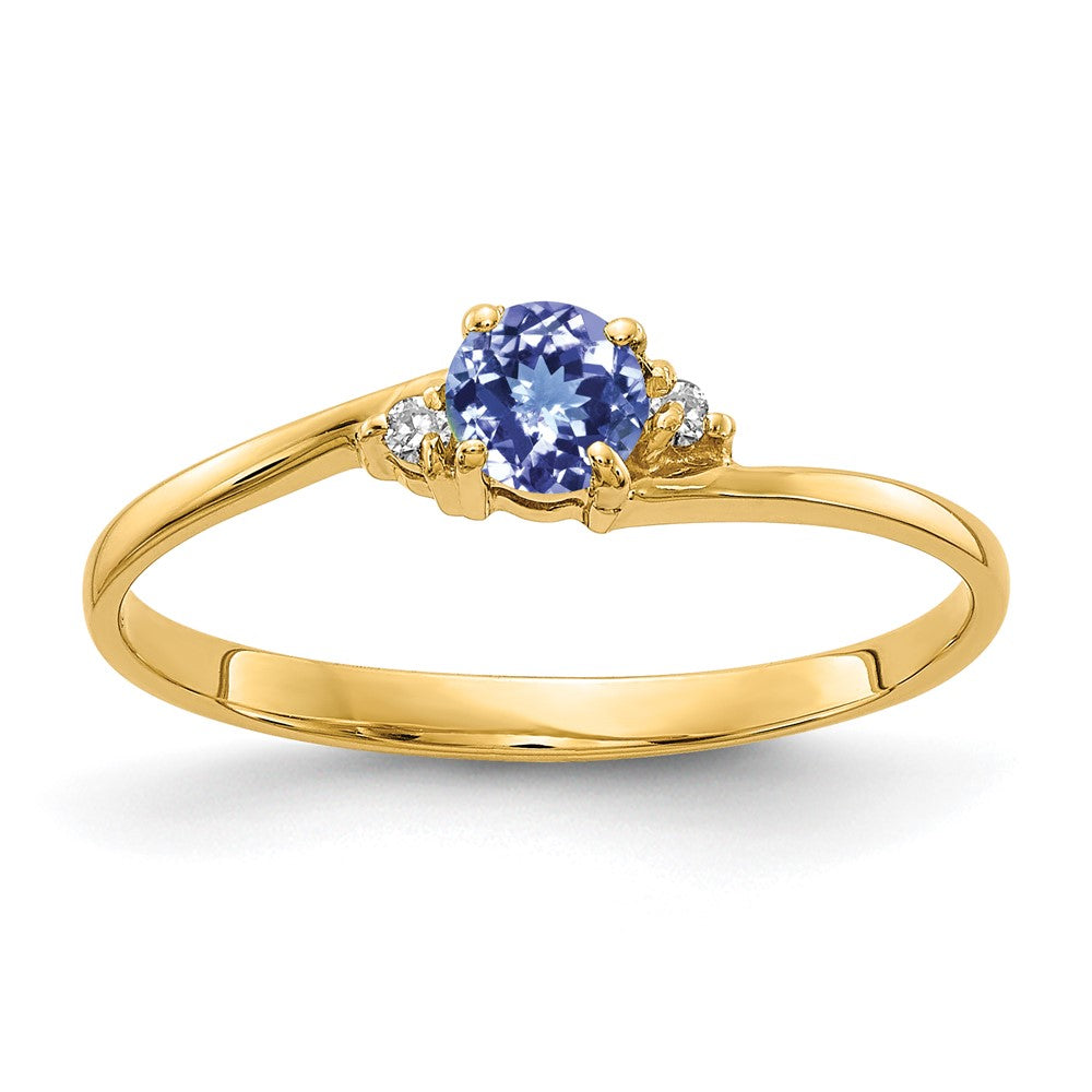 14k 4mm Tanzanite A Diamond ring