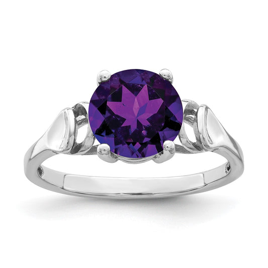 14k White Gold 8mm Round Gemstone Ring Mounting