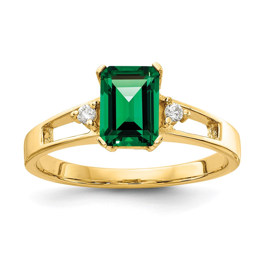 14k 7x5mm Emerald Cut Mount St. Helens AA Diamond ring