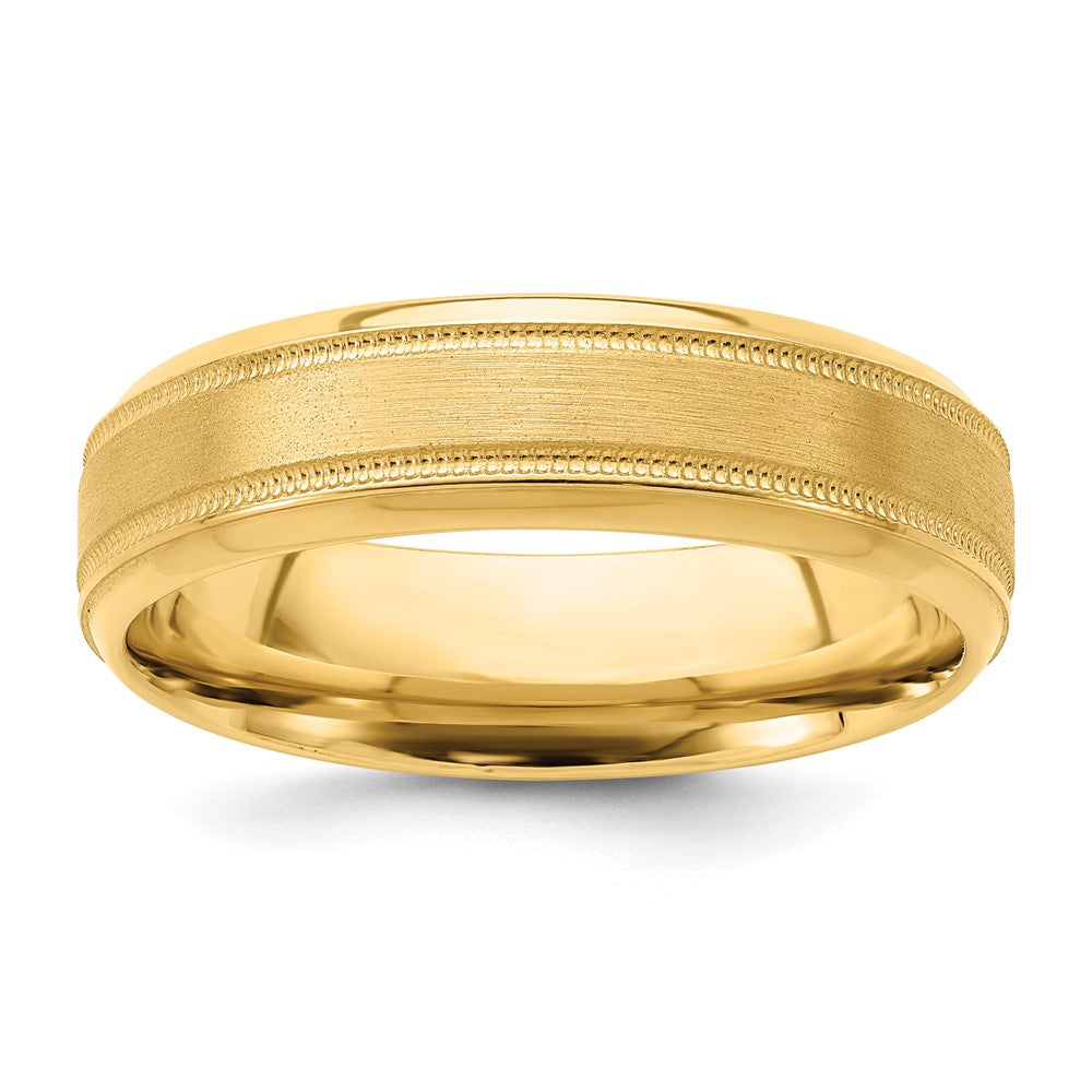 14k Yellow Gold Light Comfort Fit Brush Satin Fancy Band