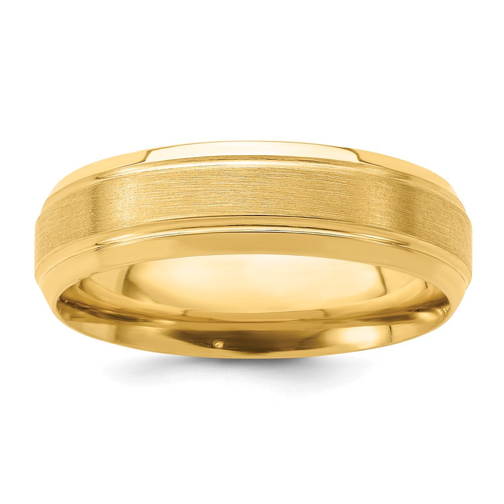14k Rose Gold Standard Comfort Fit Brush Satin Fancy Band