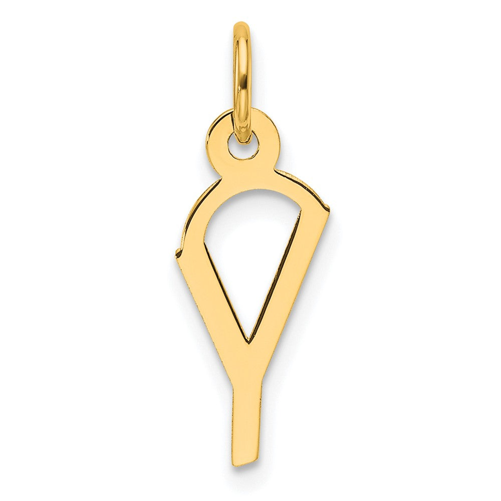 14k Small Slanted Block Letter Y Initial Charm