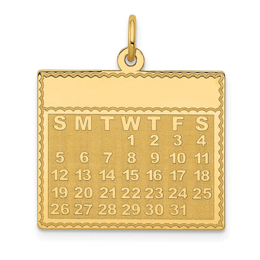 14k Wednesday the First Day Calendar Pendant