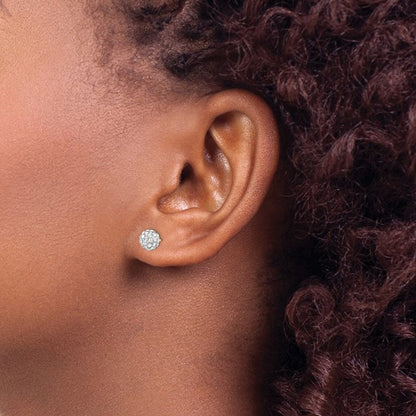 14k 6mm Round Swarovski Crystal Post Earrings