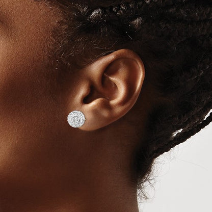 14k 10mm Disco Ball Crystal Stud Earrings