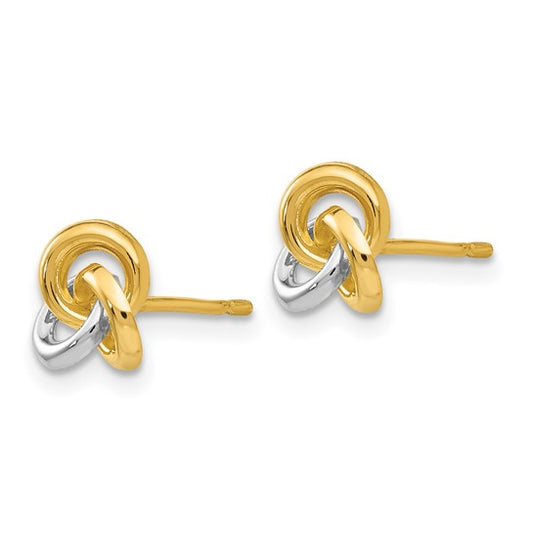 14k and Rhodium Trinity Knot Earrings