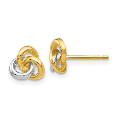 14k and Rhodium Trinity Knot Earrings