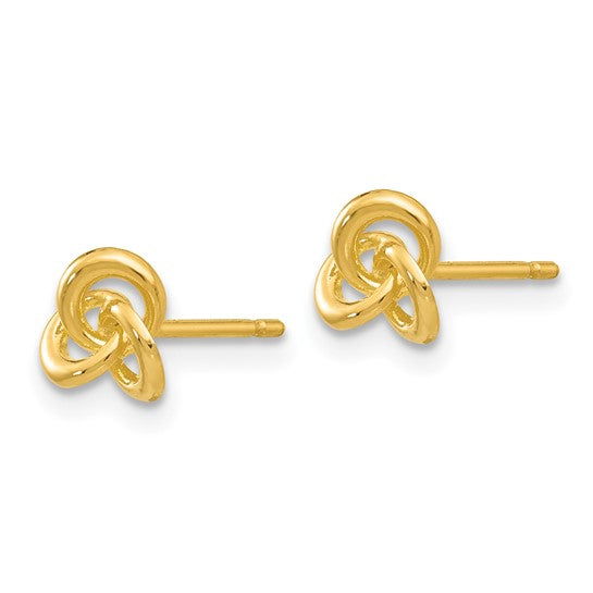 14k Polished Trinity Knot Post Earrings