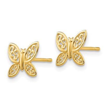 14k Polished Butterfly Post Earrings