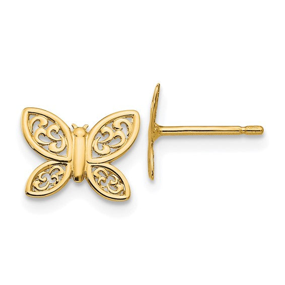 14k Polished Butterfly Post Earrings