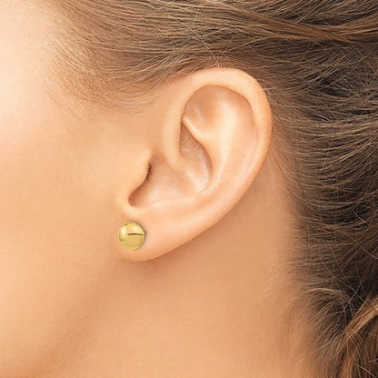 14k Polished Button Post Earrings