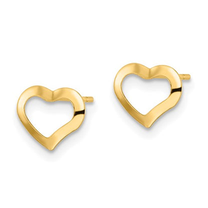 14K Polished Heart Post Earrings