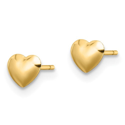 14K Polished Heart Post Stud Earrings