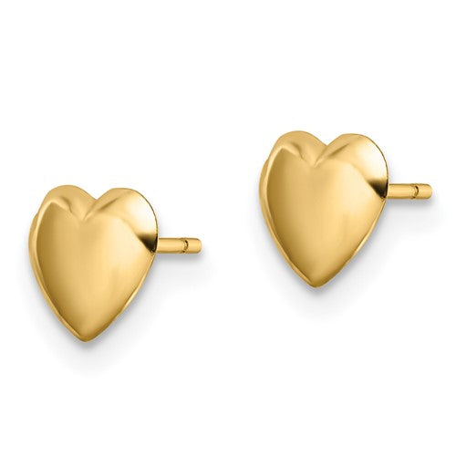 14K Polished Heart Post Earrings