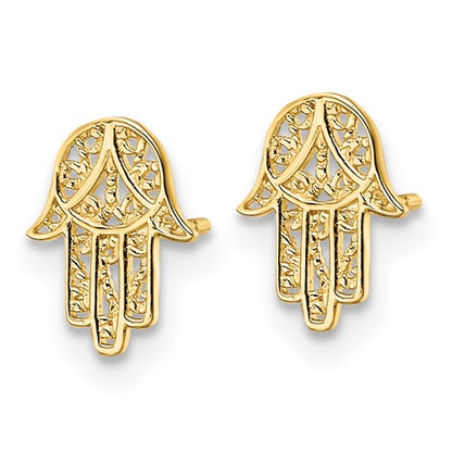 14k Hamsa Post Earrings